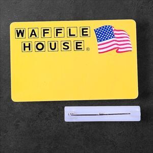 Waffle House Blank Name Tag Yellow Logo Employee Badge Pinback Uniform Costume